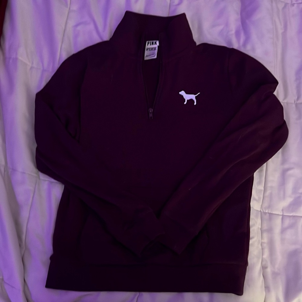 marroon small quarter zip light weight jacket